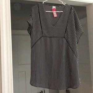 Striped swimsuit coverup